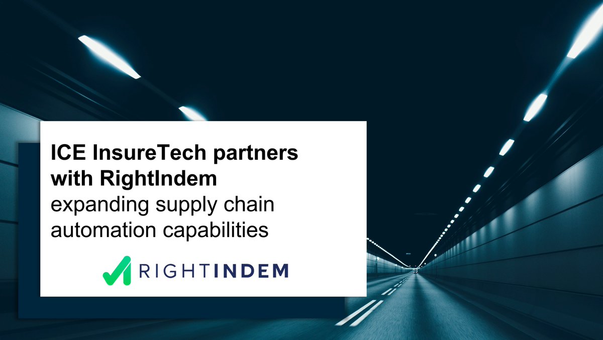 iceinsuretech's tweet photo. We are delighted to partner with @RightIndem to further expand supply chain #automation capabilities, provide an enhanced claims journey &amp; empower clients to deliver superior customer experiences. Read the new press release https://t.co/TvNP2sjiBu #technology #integration https://t.co/gK3TCMgS8e