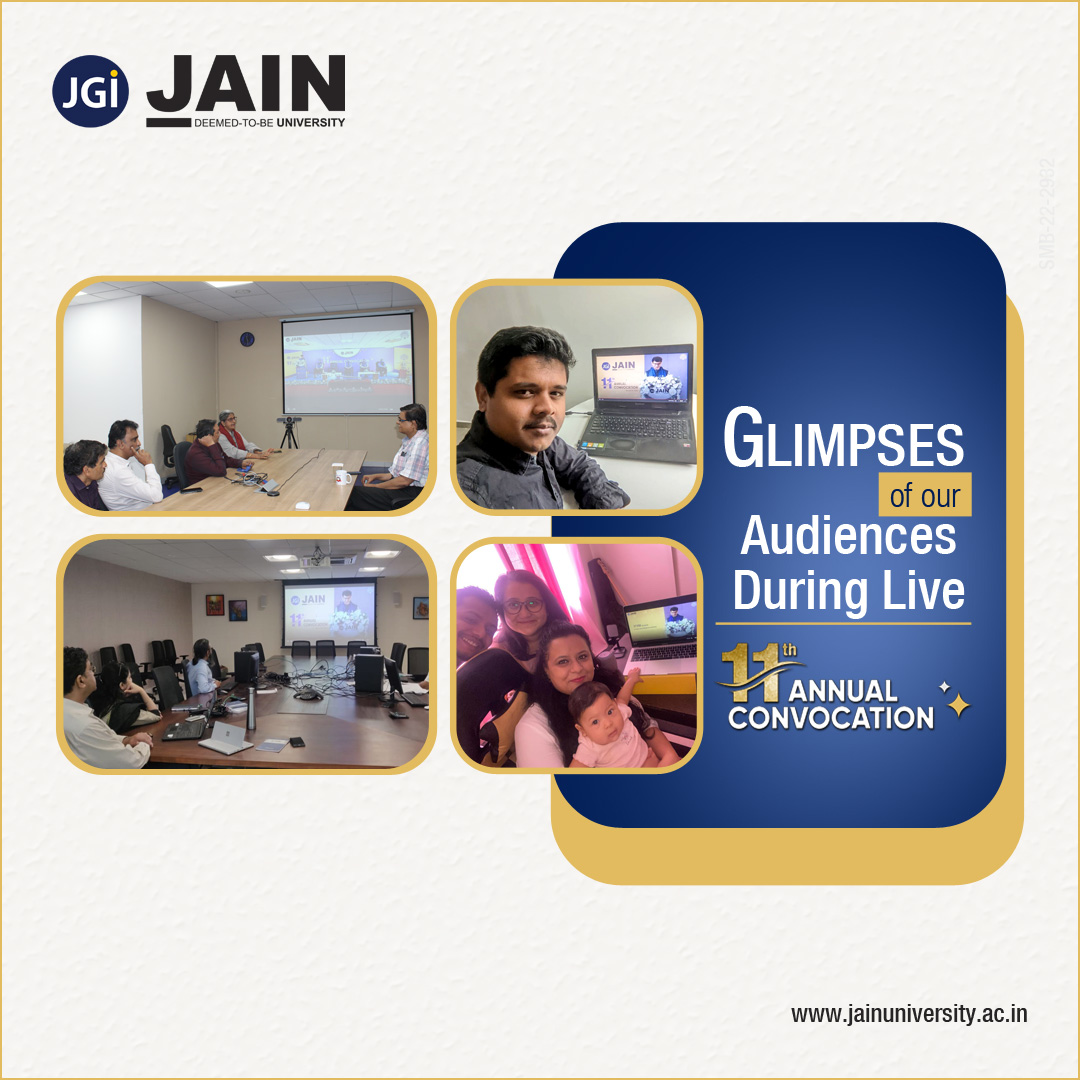 JainDeemedtbUnv's tweet photo. JAIN (Deemed-to-be University) would like to thank those who were a part of an extremely engaging audience during the LIVE of the 11th Annual Convocation.
Few glimpses to share.
Watch the recorded version on our YouTube channel.
Link: https://t.co/zsVMidvMbD
#CONVOCATION2021 https://t.co/cBoXxUo83N
