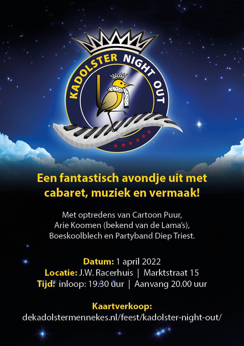 ⚠️ De laatste tickets voor Kadolster Night Out ⚠️ Het wordt een top avond ‼️