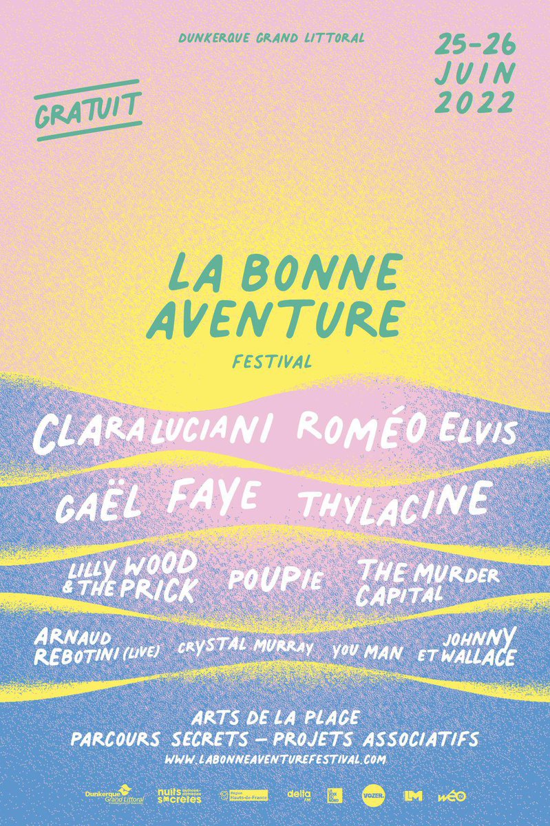 Avec Clara Luciani et Roméo Elvis en tête d’affiche et le retour des parcours secrets, la cinquième édition de La Bonne Aventure s’annonce inoubliable les 25 et 26 juin prochains ! 
Nul doute que le public dunkerquois sera une fois encore au rendez-vous !