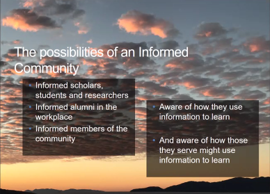 The power of #informationliteracy &amp; #informedlearning - Prof Christine Bruce outlines the implications of an Informed Community