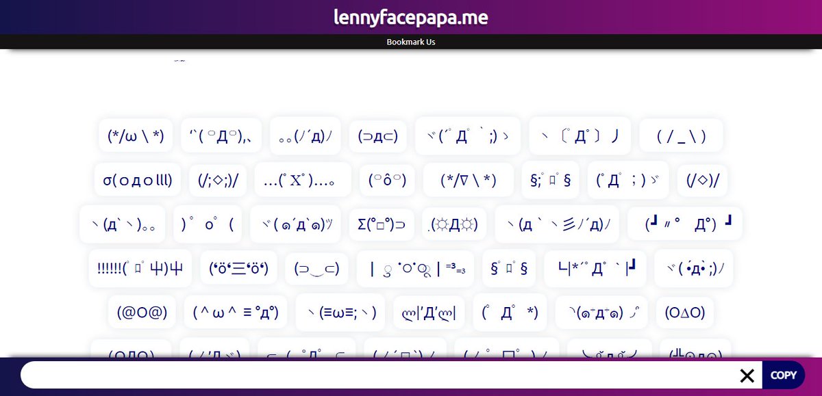 #scaredlennyface #lennyface #textfaces #emoticons #kawaiifaces
Scared Lenny Face Copy And Paste
(ღゝ◡╹)ノ♡ (ᴗ^ᴥ○) (ゝᗜ╹)/✽ (๑>◡╹)·︻┻┳═ ( ͡~ ͜ʖ ͡°) (✿´-‿•̀)(◠‿◠°❁)
👉 lennyfacepapa.me/lenny-faces/sc…