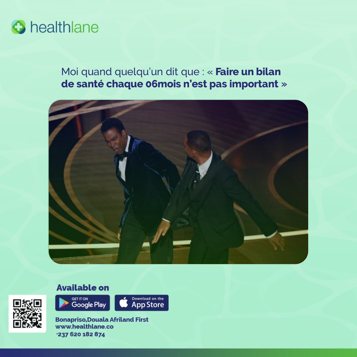Il est important pour vous et vos proches de faire un bilan de santé au moins 2 fois en une année.

linktr.ee/MyHealthlaneCMR

#healthlane #oscars2022
