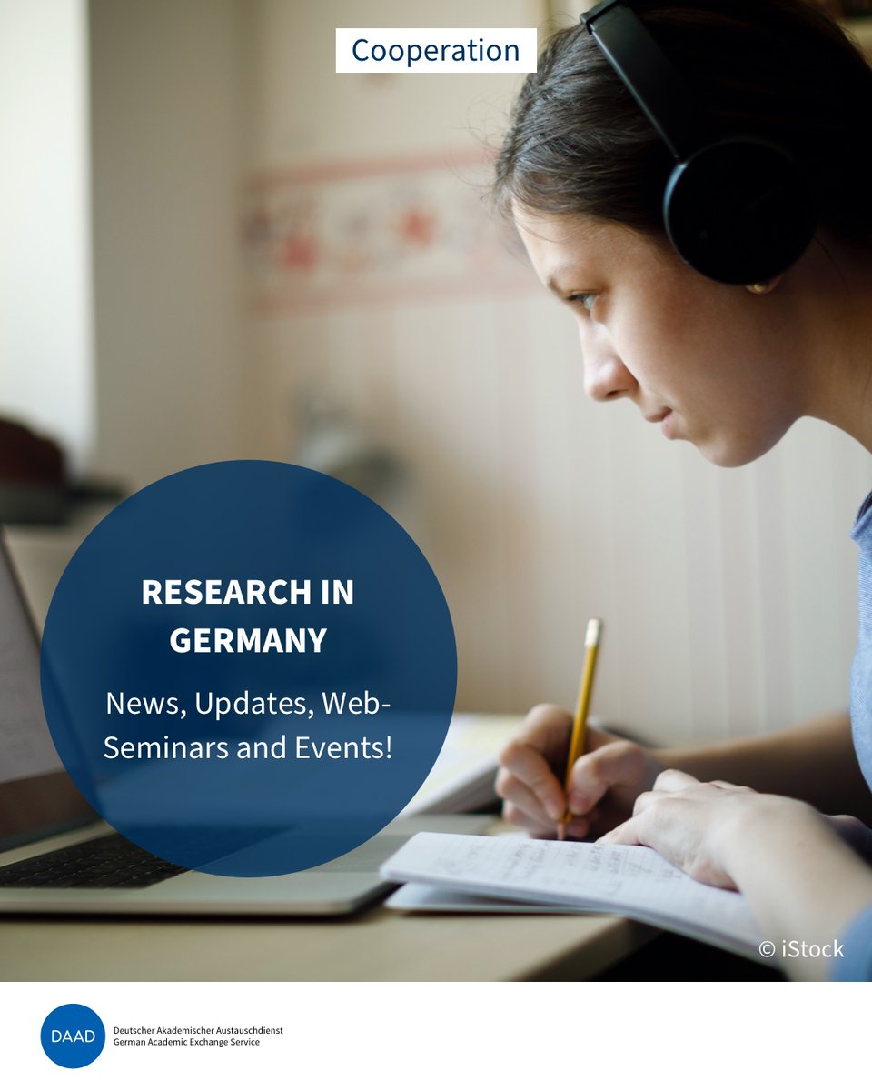 DAAD_Germany's tweet photo. For all the researchers following us, check out our colleagues @ResearchGermany !
Among current news and updates, you can also participate in many web seminars and events! โก๏ธ https://t.co/sA06kZG67t #rResearch #ResearchInGermany #DAAD https://t.co/stO6xDUw3E