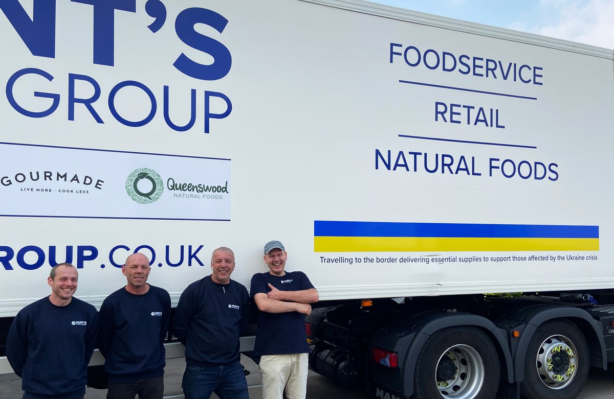 4 of our drivers, Keith, Kev, Marick, and Sterling,  embark on a trip to the Polish border carrying essential supplies to help those that are affected by the Ukraine crisis!

Follow them on their journey on Twitter <a href="/Hunts_/">Hunt's Food Group | Certified B Corporation</a> 

Full story huntsfoodgroup.co.uk/2601-2/
