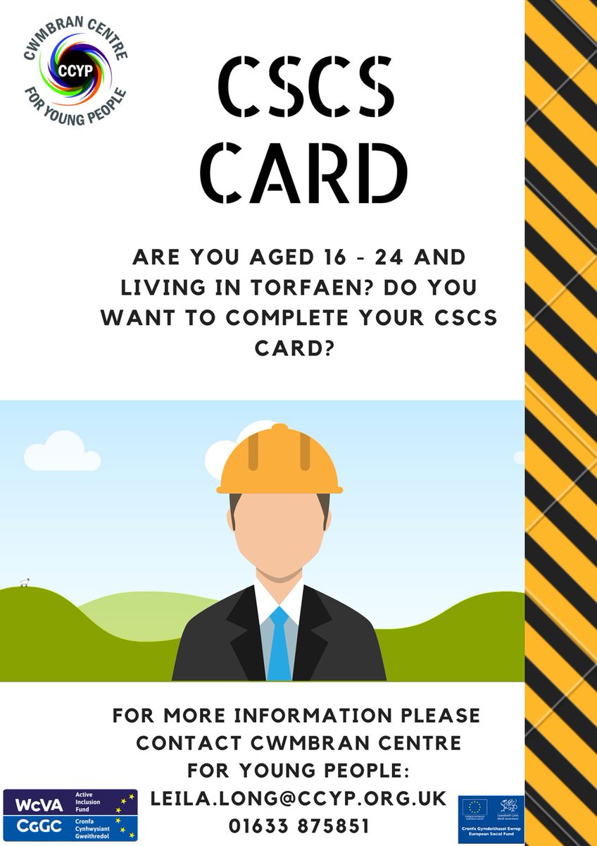 CCYP_Info's tweet photo. 🚨Active Inclusion 🚨
Are you aged 16 - 24 years old, not in education, employment or training? Do you need help and support creating a C.V, applying for a job or just gaining some new qualifications?
Please contact us:
***Active Inclusion is supported and funded by ESF &amp; WCVA*** https://t.co/URIE7aEzg1