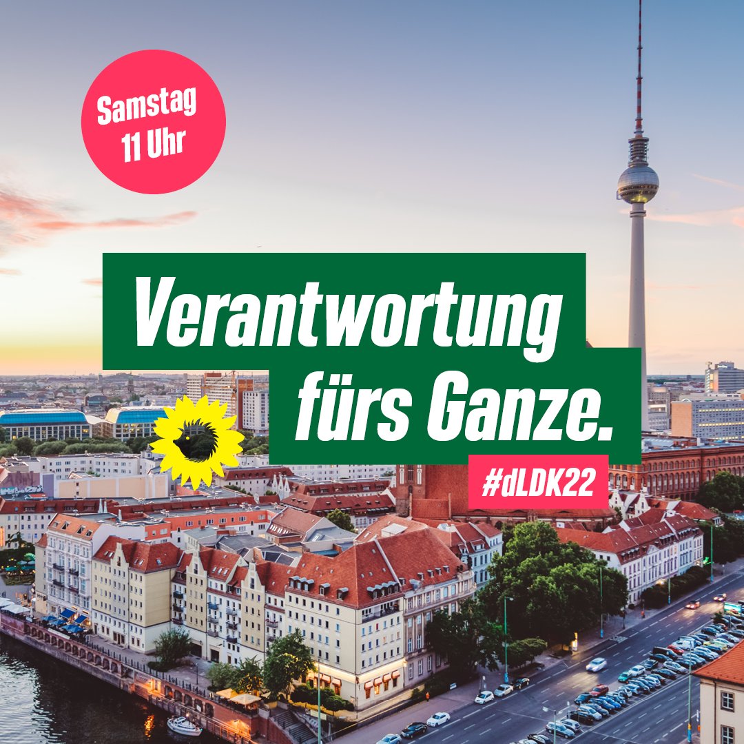 gruene_berlin's tweet image. Am Samstag findet endlich wieder unsere Landesdelegiertenkonferenz statt. Neben dem #100TageProgramm des Senats steht sie dieses Mal ganz im Zeichen der #Gesundheit &amp;amp; des #UkraineKrieges.
Schaltet wie immer ab 11 Uhr auf 👉gruene.berlin um alles mitzuverfolgen.
#dLDK22