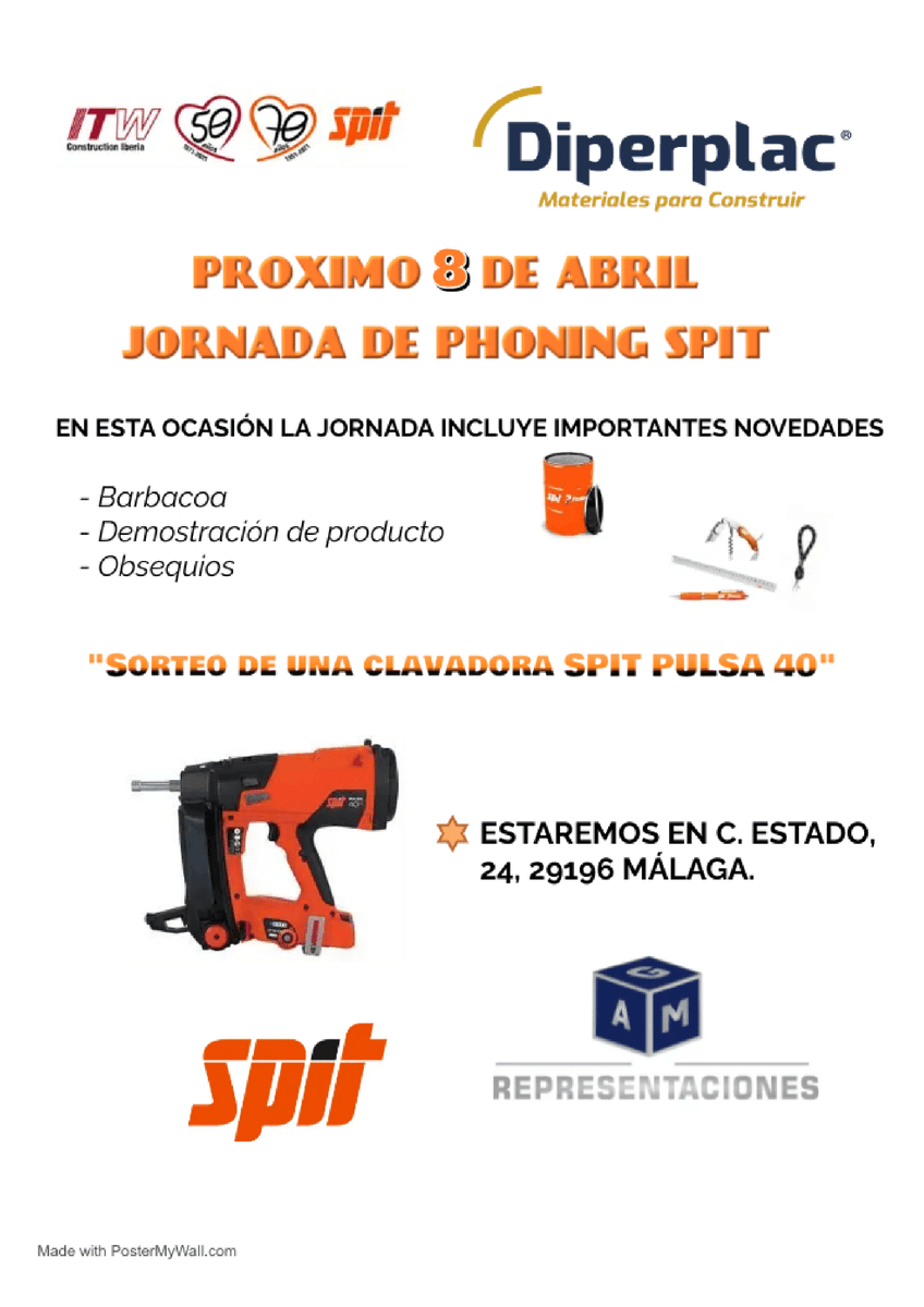 Diperplac's tweet photo. El próximo 8 de Abril no te puedes perder la jornada de PHONING SPIT!!! El evento tendrá lugar en Calle Estado 24 (Málaga) y presentará importantes novedades.

A continuación, os dejamos las novedades que tendrá La Jornada!!! 

#diperplac #spit #Málaga https://t.co/QtXcFrRdhB