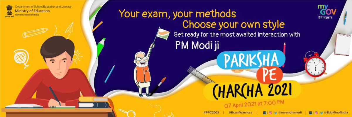 Lower_Subansiri's tweet photo. The 5th edition of #ParikshaPeCharcha2022, a much awaited annual event in which the #PrimeMinister interacts with students will be held on 1st April.The event will be telecasted live on #doordarshan &amp; YouTube channels of #pmoindia #eduminofindia #pibindia #NarendraModi at 11am. https://t.co/Ed6eAmyXcT