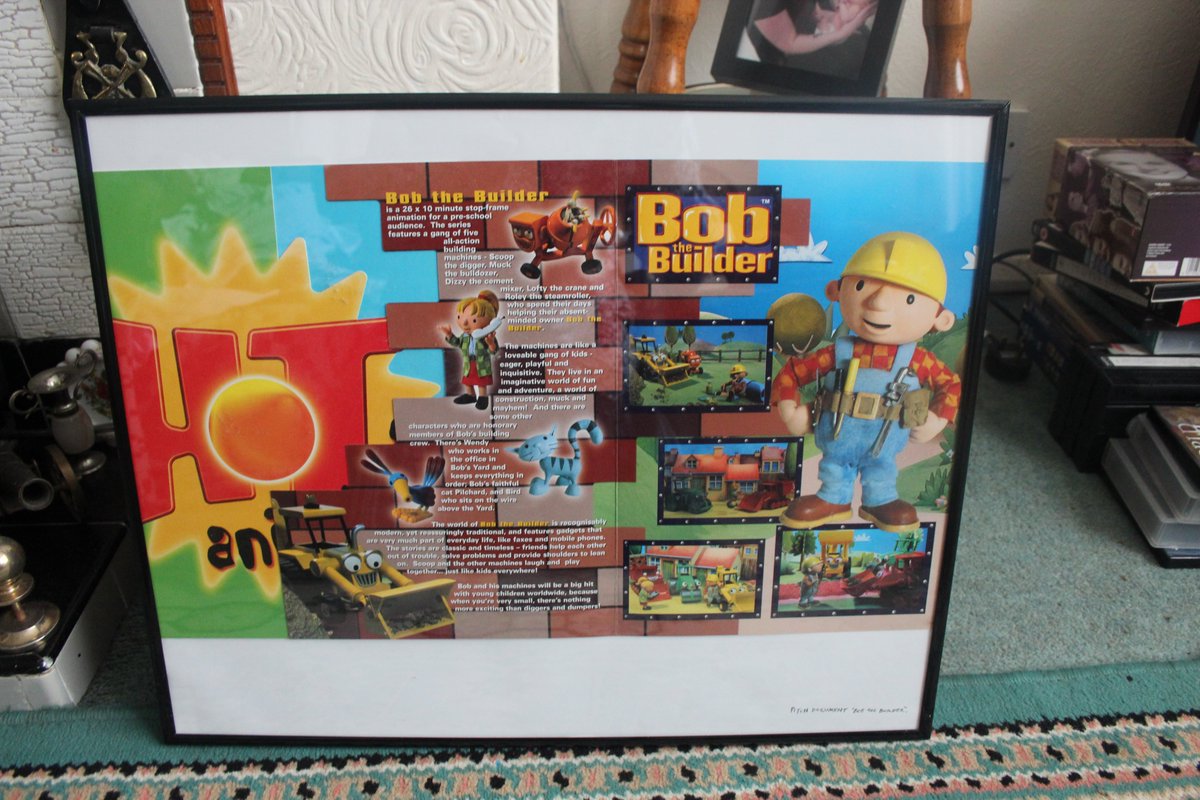 Just framed the original document for this TV show. My mate Brian, tested the show on the public in Sheffield. Who thought it was crap. A year later, was a global hit.15 years of production at 'HOT animation', Altrincham, Cheshire, England.