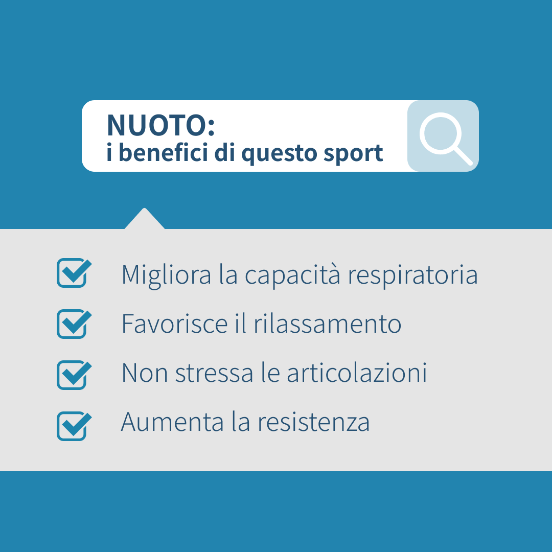 Il #nuoto ha numerosi benefici. Scopriamone alcuni. #sport #salute #benessere