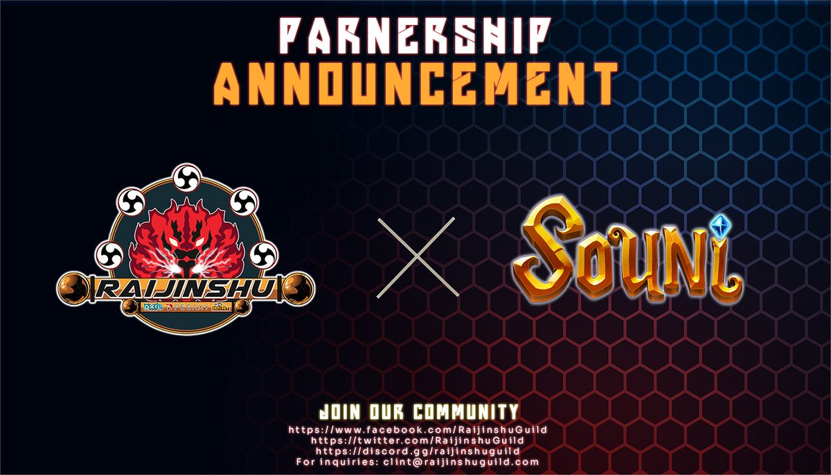 We're thrilled to announce our partnership with <a href="/souniio/">SOUNI</a> 

We believe the vision of souni as a gaming community they have our full support and confidently adding more value to the project.

#NFT #PlayandEarn