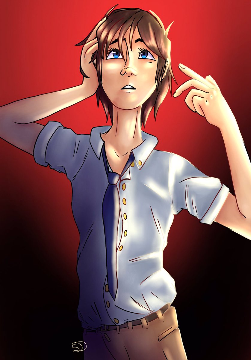 Its_Just_Cosmic's tweet photo. Hmmmm. I think my style of Michael afton is finalized #fnaf #michaelafton why does he look like that kid from big hero six but grown up and with a different pallet https://t.co/wRhNMpBeYn