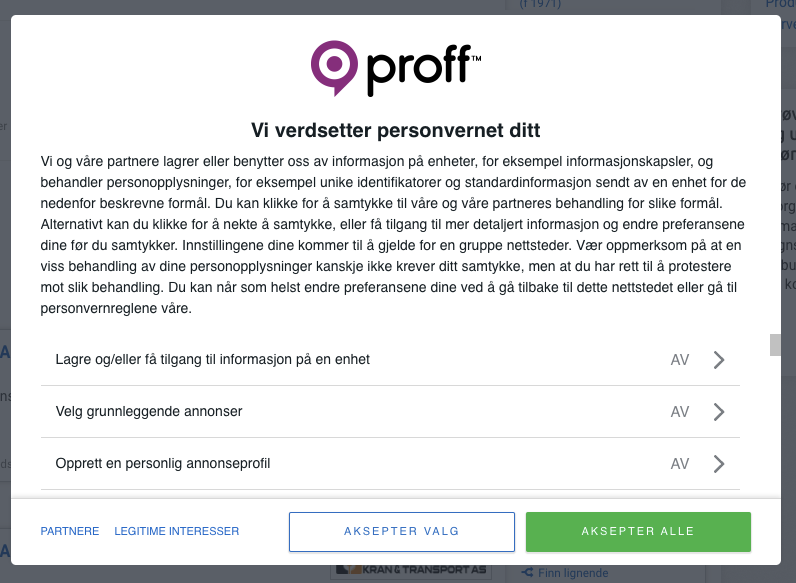fmandal's tweet photo. «Vi verdsetter personvernet ditt». Nei, https://t.co/bQ4csW5BSe, det gjør dere ikke. Et sted mellom 25 og 30 klikk for å avvise cookies er ikke å verdsette personvernet mitt. Hos https://t.co/7m6yrVKyrG er det til sammenligning tre klikk. Gjett hvem jeg bruker heretter? https://t.co/tsgqDMYCwb