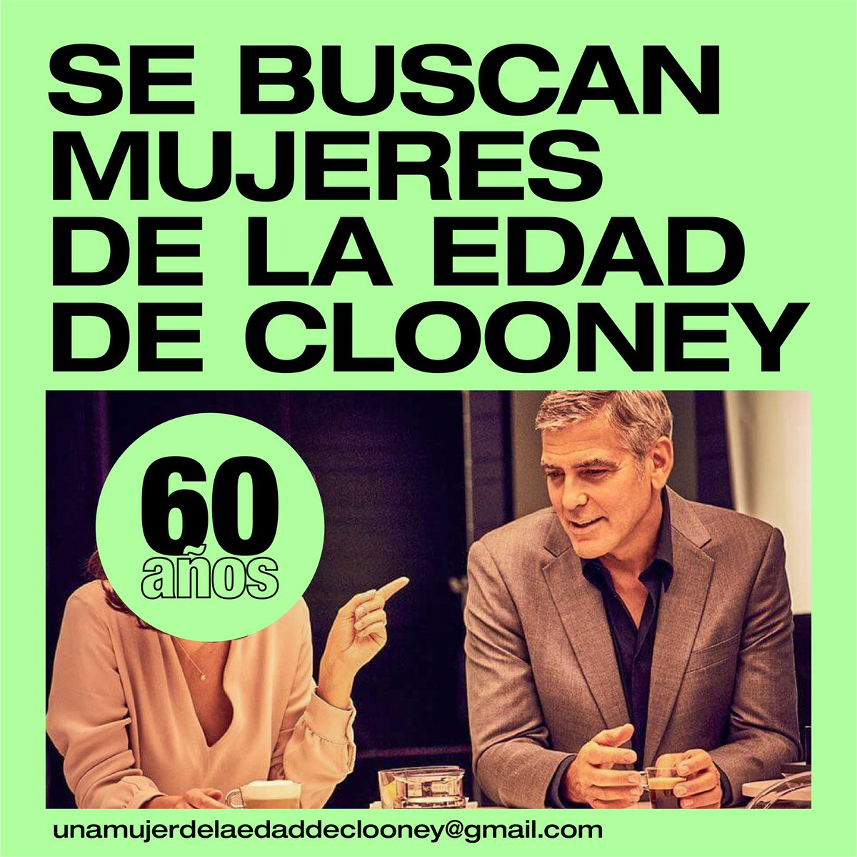 ¡¡¡ESTAMOS REALIZANDO UN CASTING PARA ENCONTRAR A LA PRÓXIMA PROTAGONISTA DEL ANUNCIO DE NESPRESSO JUNTO A GEORGE CLOONEY!!! 

Buscamos a una mujer de su misma edad (60 años) de cualquier rasgo, talla, procedencia y condición física.