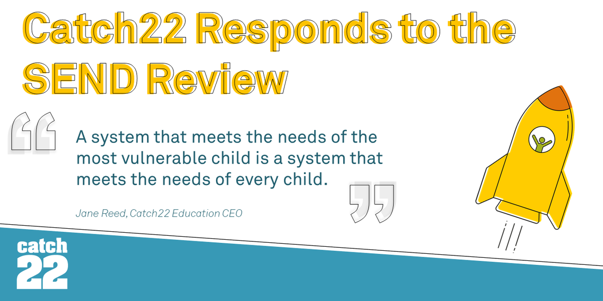 Catch22's tweet photo. .@educationgovuk has published its #SENDReview, which aims to strengthen the systems in place to support children with #SEND.

@C22education's CEO, @jane__reed, shares what the #SENDGreenPaper's ambitions mean for pupils at Catch22's #SpecialistSchools.

https://t.co/aIIooiSJRg https://t.co/yIGbipnLFT
