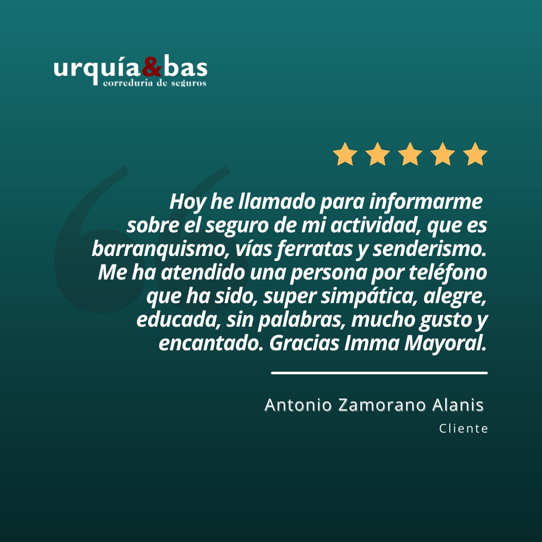 urquiabas's tweet photo. Algunas de las 𝗿𝗲𝘀𝗲𝗻̃𝗮𝘀 recientes aparecidas en 𝗴𝗼𝗼𝗴𝗹𝗲 de nuestros 𝗰𝗹𝗶𝗲𝗻𝘁𝗲𝘀 acerca de @urquiabas. 📝🙇🏻‍♀️

𝗚𝗿𝗮𝗰𝗶𝗮𝘀 Antonio, Belén, Centre Excursionista LaLlacuna y Marc por dedicar unos minutos.  #googlereseñas #reseñas #opiniones #google #reviews #client https://t.co/F3OB0YZ1qt