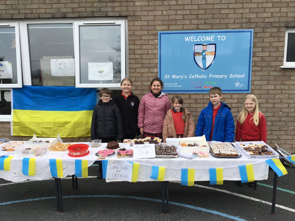 Well done to our First Holy Communion children who have baked their socks off and raised £90.60 for Ukraine! #ukraineappeal #HelpUkraine