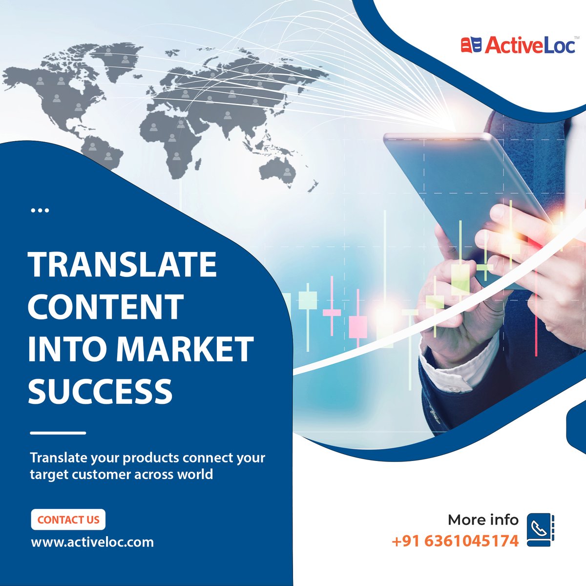 ActivLoc's tweet image. Expert language solutions for any size of business.
We help your company reach every corner of the globe and help them find you
activeloc.com
.
.
#activeloc #humantranslation #mobilelocalization #softwarelocalization #websitelocalization #machinetranslation #flutterapp