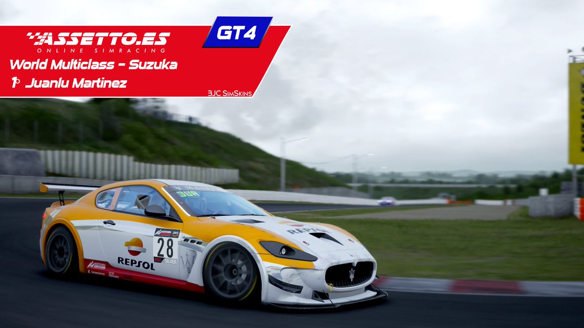 Assetto_es's tweet photo. World Multiclass

Podio GT4

📌 Suzuka 🇯🇵

🥇 Juanlu Fernández
🥈 @RemonAdri
🥉 @davilera

📸 By @BjcSim @jairosr17 

@AC_assettocorsa #AssettoCorsa #competizione https://t.co/uRxB7JHr28