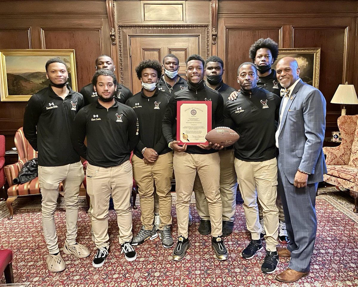 Congratulations to our football team for receiving a resolution from the Maryland Senate for winning the Class 2A State Football Championship. A huge congratulations to the players, coaches and families for your dedication, hard work and support. Go Eagles!!! <a href="/PGCPSAthletics/">PGCPS Athletics</a>