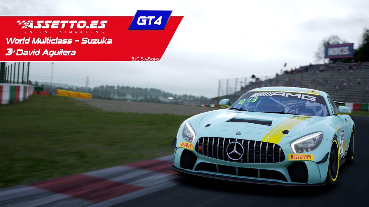 World Multiclass

Podio GT4

📌 Suzuka 🇯🇵

🥇 Juanlu Fernández
🥈 <a href="/RemonAdri/">Adri Remón</a>
🥉 <a href="/davilera/">David Aguilera</a>

📸 By <a href="/BjcSim/">BJCSimSkins</a> <a href="/jairosr17/">jairo sr</a> 

<a href="/AC_assettocorsa/">Assetto Corsa</a> #AssettoCorsa #competizione