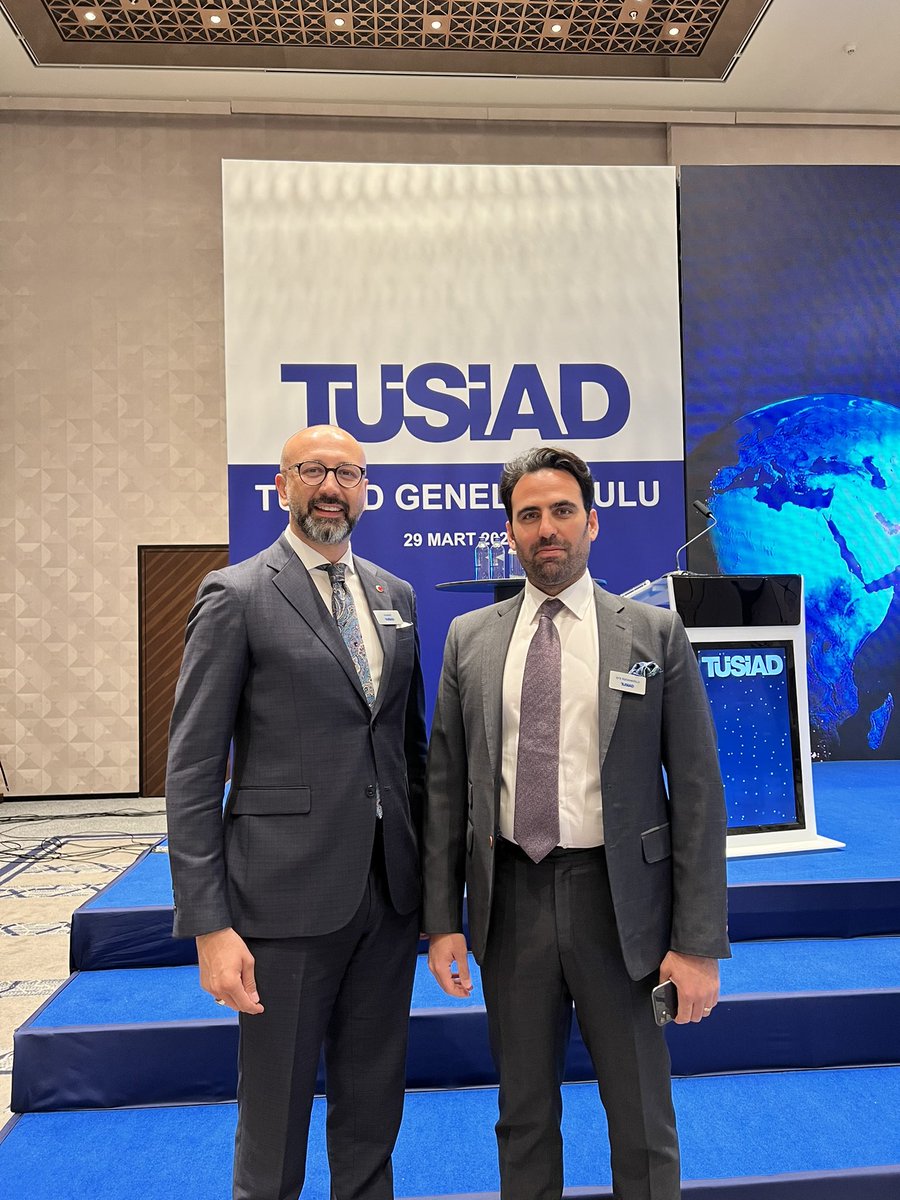 eferizvanoglu's tweet photo. Bugün #Tüsiad Genel Kurulu’na sevgili dostum #Türkonfed YKÜ @SemihBeken ile katıldık. Yeni başkanımız seçildi. Sn. Orhan Turan’a başarılar dilerim. @TUSIAD https://t.co/fXJHENo3LP