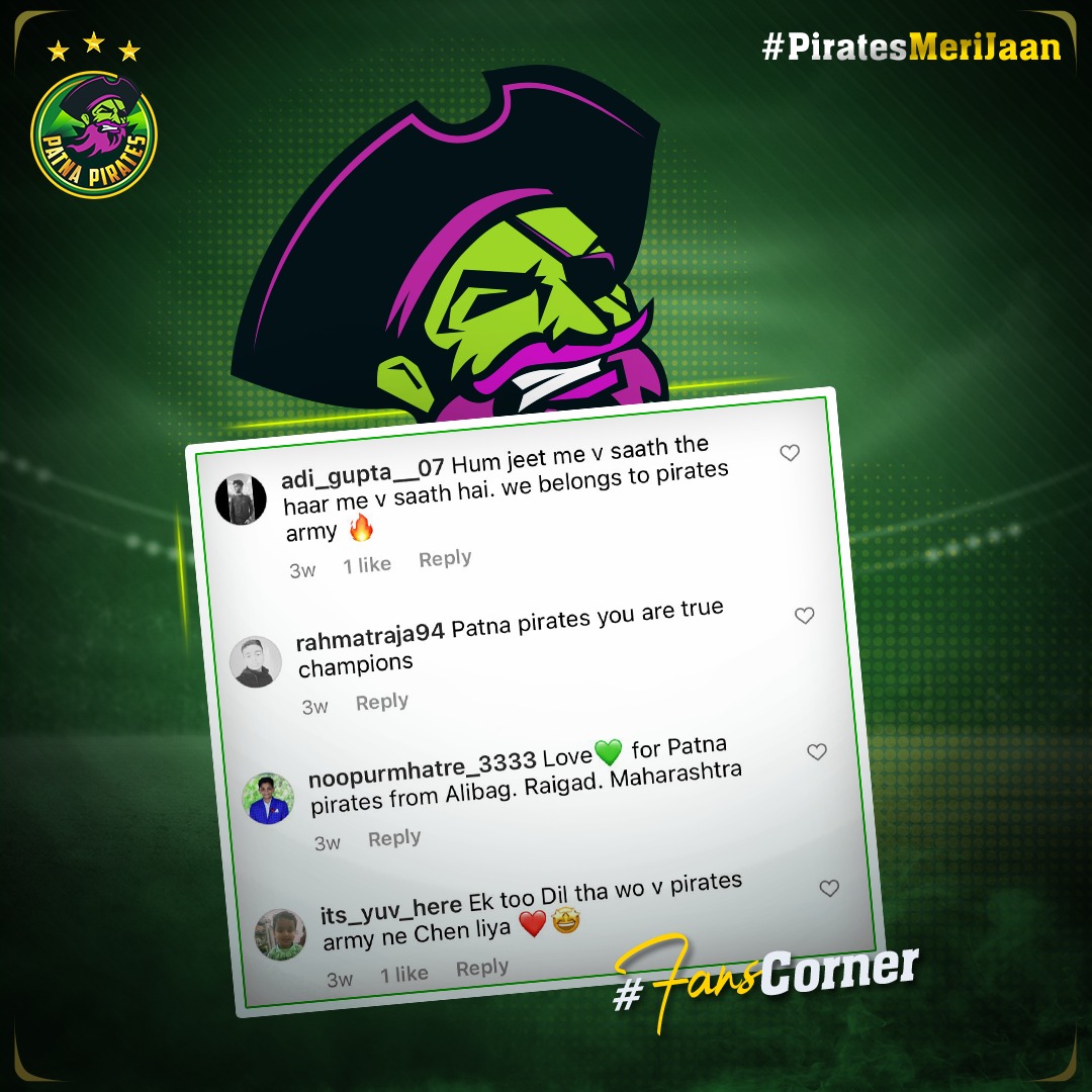 PatnaPirates's tweet photo. 💚 X ♾ 
.
.
.
#PatnaPirates #PiratesMeriJaan #PirateHamla #PiratePanti #FanCorner #VivoProKabaddi #Kabaddi https://t.co/mRoVBzNrel