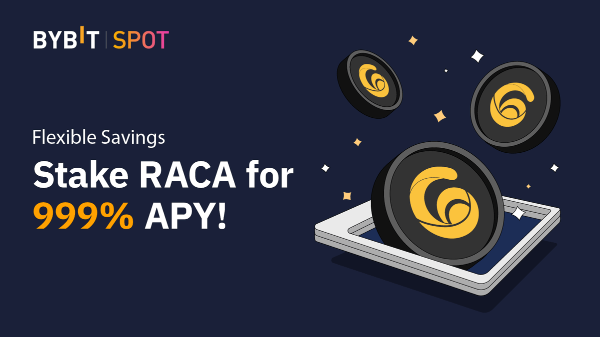 📣 With the launch of the $RACA/USDT spot trading pair, we're also excited to announce that $RACA will be available for Flexible Savings! <a href="/RadioCacaNFT/">Follow @RACA_3</a> 

🔥 Earn up to 999% APY! 

ℹ️ Staking begins at 11AM UTC today.

✅ Get Started: go.bybit.com/e/IriYeMt0Mob