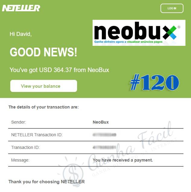 Davsete's tweet photo. 💰 Aqui está o 120 pagamento instantâneo do #NeoBux desta vez por #Neteller!

O Melhor Site PTC de sempre fez a semana passada 14 anos e continua a pagar.

✍ Artigo sobre o site em https://t.co/a4Zt9cVZht https://t.co/WY7VqfcIMe