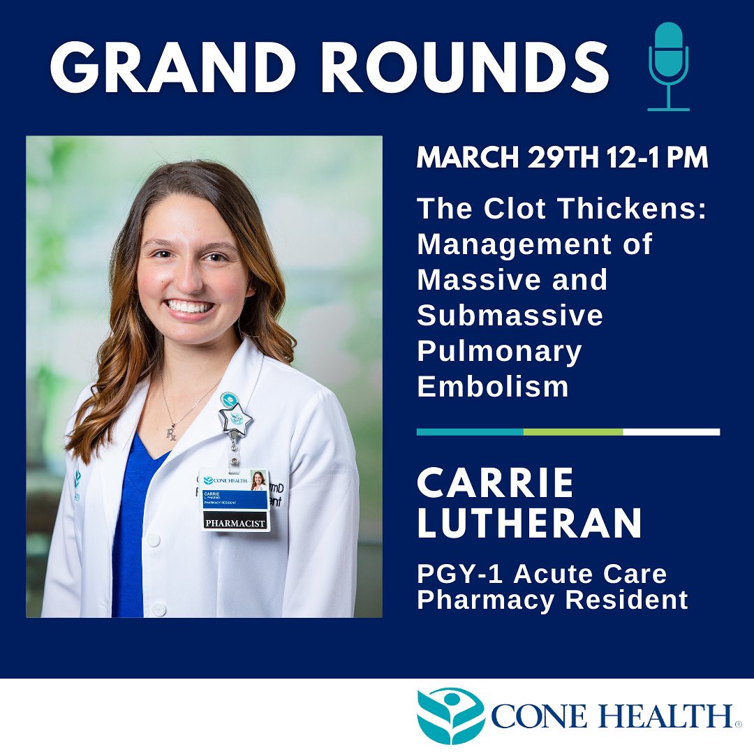 Cone Health Pharmacy Residency on Twitter "Carrie Lutheran, PharmD, PGY1 Acute Care Resident