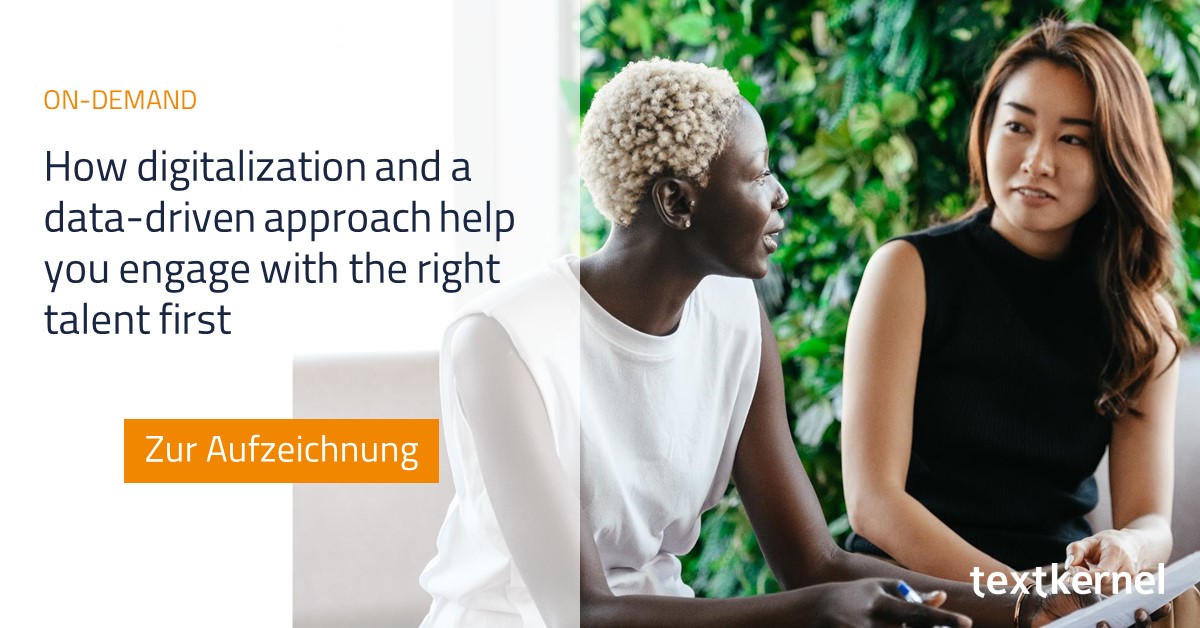 TextkernelDACH's tweet image. Das Ziel der meisten HR-Abteilungen: Talente vor der Konkurrenz gewinnen.

Doch wie gelingt das an einem kompetitiven Arbeitsmarkt?

In der Aufzeichnung unseres Events mit Oracle stellen wir Ihnen eine Lösung für alle Kunden von Oracle Recruiting vor.

hubs.ly/Q014_G7f0