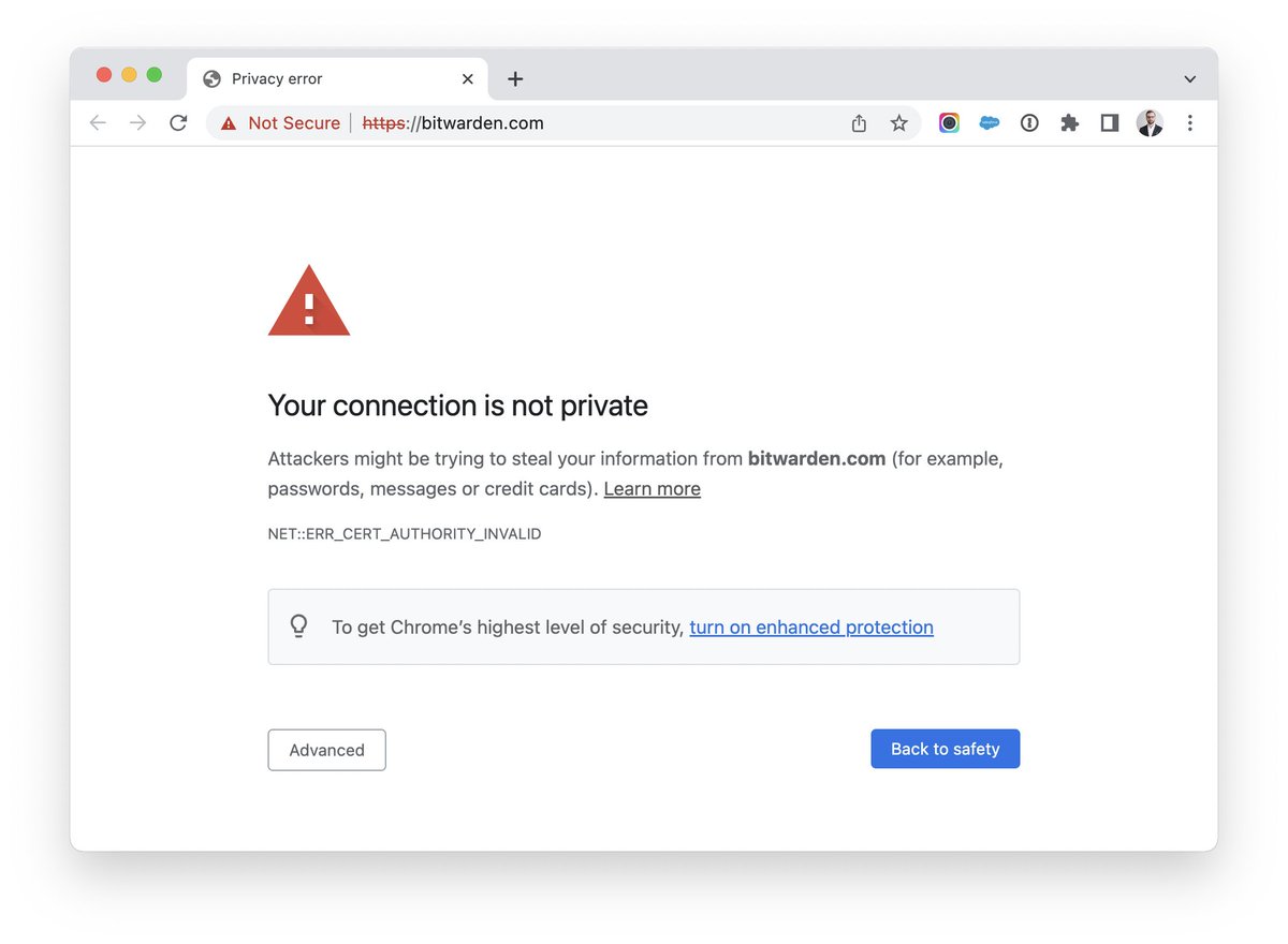 PlatCraft's tweet photo. @Bitwarden well that's not a good starting point for potential new customers looking for a safe password management solution ;-) https://t.co/rUrQjITeHg