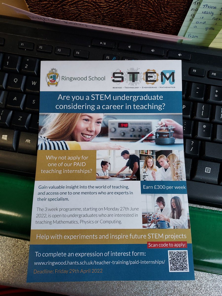 Are you a postgraduate? Are you considering teaching? Looking at teaching Mathematics, Physics or Computing? Why not take a look at our paid summer internships. #STEM #stemwducation #getintoteaching #internship #Computing #Maths #Physics #teachingexperience #postgraduate