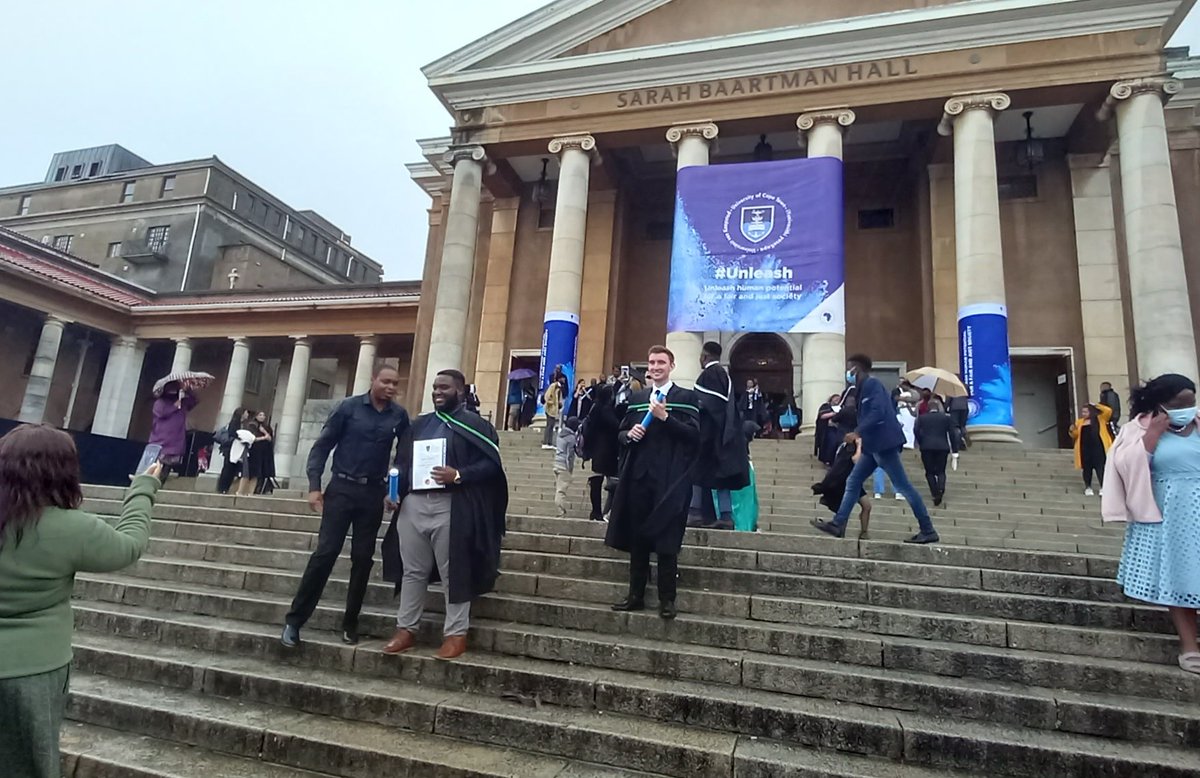 uctalumni's tweet photo. Wet, wet, wet! Come rain or sunshine the Faculty of Engineering &amp; the Built Environment continues with it graduation day. Here are some pictures from this morning's #UCTgrad2022 #UCTGraduation https://t.co/AB94CG07s5
