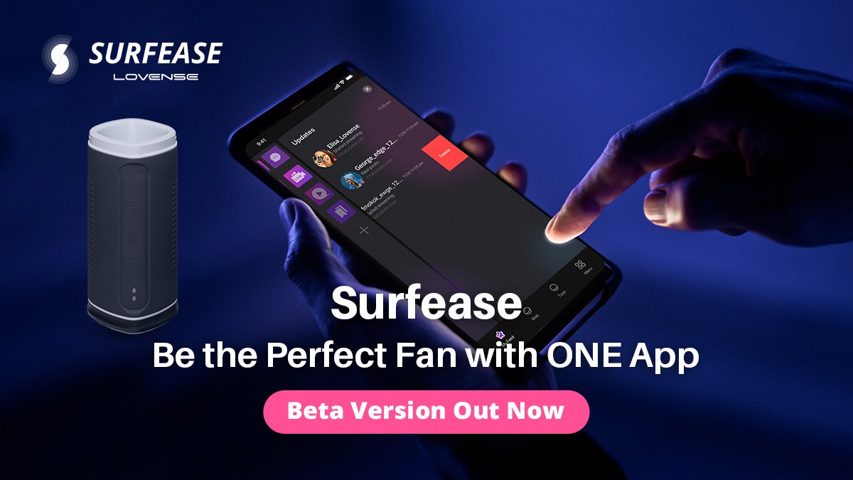 Lovense's tweet photo. Introducing Surfease–our latest app for your adult entertainment needs.

➡️Get updates from your fave cam models &amp; sync your toy with theirs 
➡️Play vibration patterns while watching Youtube, OnlyFans, &amp; other content platforms

Early access available now: https://t.co/yT6BMSlde8 https://t.co/WdW3JYlLhT