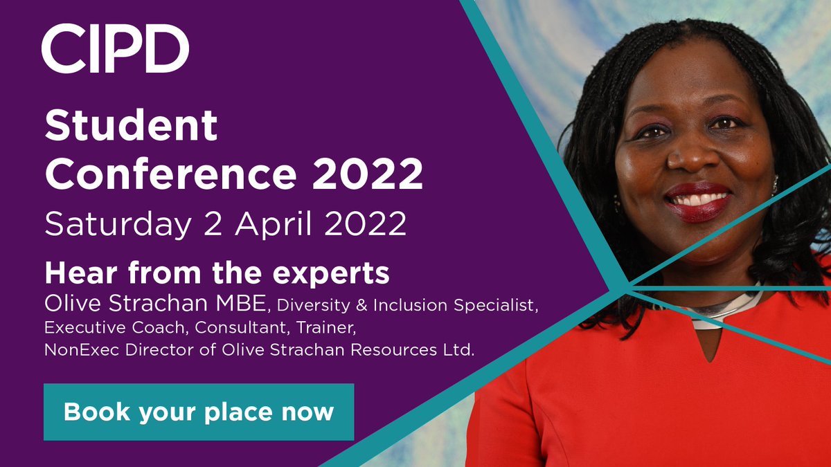 CIPD's tweet photo. Calling @CIPD students π» We'd love to see you online on Sat 2 April for #CIPDStudentConf 2022! Now's the time to register for your free ticket! Join us & hear from inspirational experts in the profession, like #inclusion specialist, @OliveStrachan: https://t.co/hm6dDXdRdR β¨ https://t.co/gRkFnoz7Ls