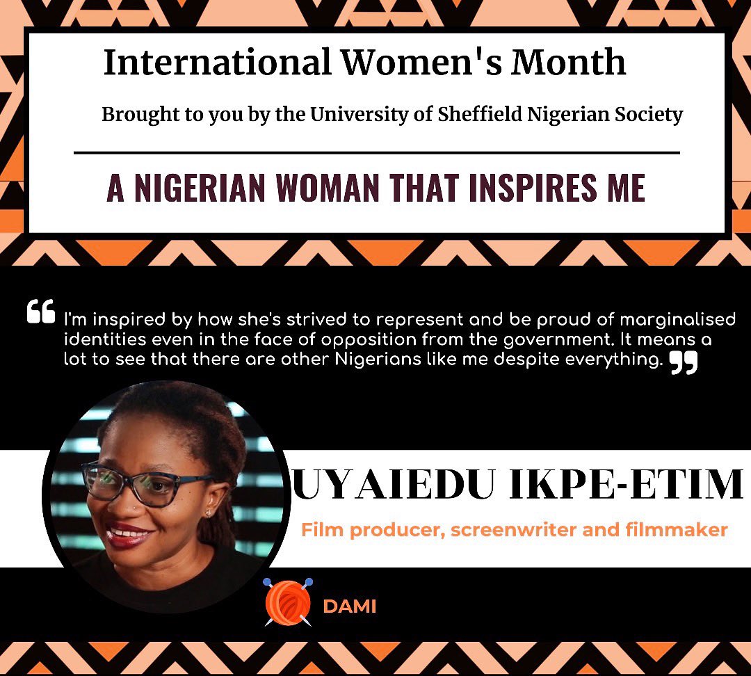 Nig Soc commemorates International Women’s Day all month 🇳🇬✊🏾

Today’s inspiring woman is Uyaiedu Ikpe-Etim, a Nigerian film producer, screenwriter and filmmaker ✨
