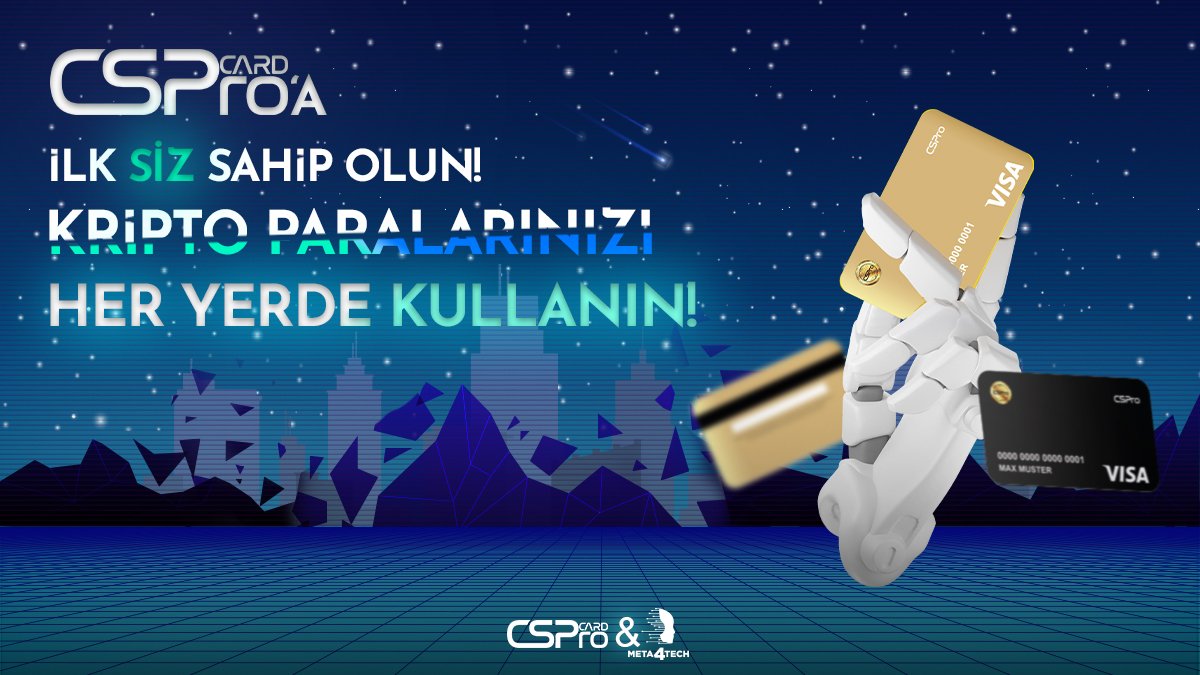 CSProChainTR's tweet photo. #CSProKart'a ilk siz sahip olun💳
#Kripto paralarınızı her yerde kullanın ✅ https://t.co/oGuTlWSLvh