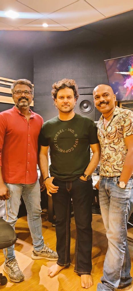 Wonderful recording session with wow voice of <a href="/javedali4u/">Javed Ali</a> for multilingual movie #madrasigang lyrics by <a href="/PrashantIngole1/">Prashant Ingole</a> directed by <a href="/itsAjayAndrews/">AjayAndrewsNuthakki</a> produced by <a href="/SNReddy09/">S N Reddy</a> Hindi telugu and Tamil versions sing by Javed ali