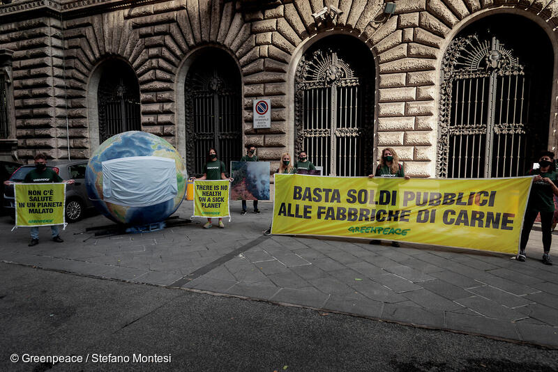 greenpeacebari's tweet photo. Il sistema degli #allevamenti intensivi è insostenibile per l’ambiente, per gli animali e anche economicamente. @robersperanza, #Patuanelli, serve una certificazione sul benessere animale con più livelli, per una VERA transizione del settore. #BugieInEtichetta #IngannoInEtichetta https://t.co/zlzHOYKTit