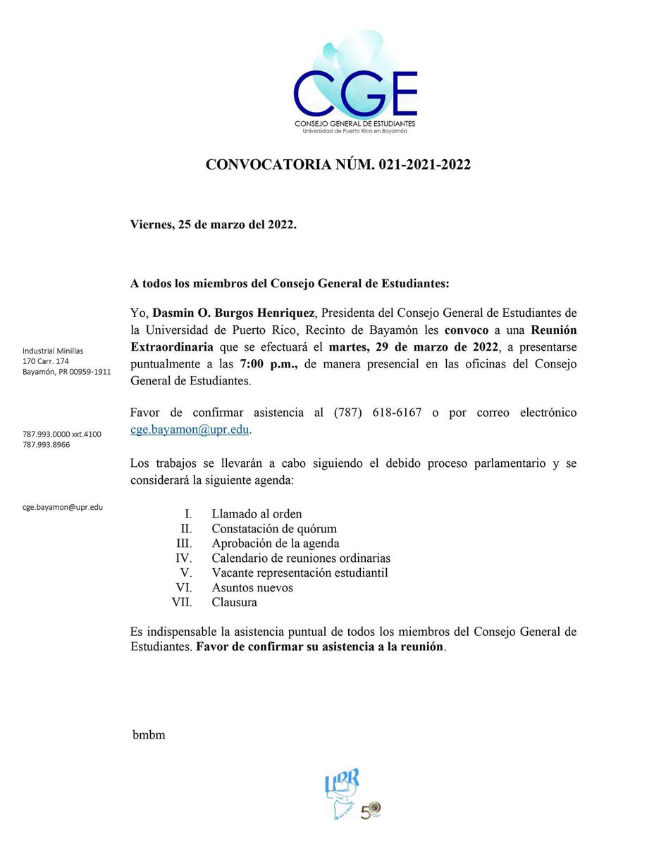 Reunión Extraordinaria Núm. 021-2021-2022