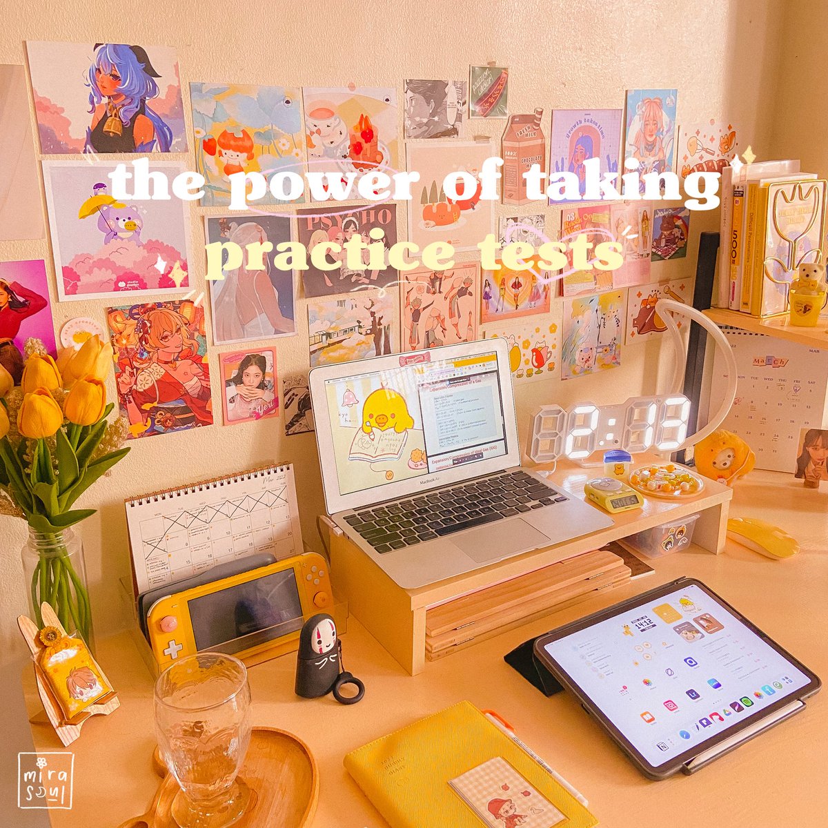 bymirasoul's tweet image. 🍡 The Power of Taking Practice Tests

Tired of just writing &amp;amp; rereading your notes? Try doing Practice tests! Taking tests are one of the ways to actively recall &amp;amp; apply what you’ve learned. Learn about the benefits of taking practice tests &amp;amp; how you can maximize it 💛