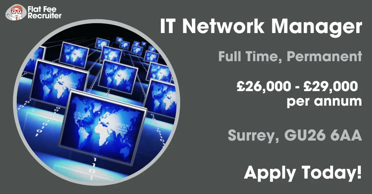 Could you be an IT Network Manager for our client? If you have proven experience of leading and developing IT support services, they want to hear from you.

For more info and to apply visit buff.ly/35iJ17L

#Jobs #ITJobs #JobsSurrey #IT #ITEngineer #ITSupport