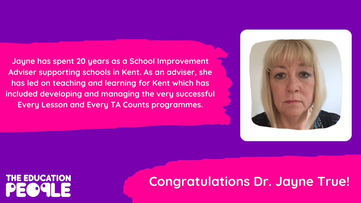 We are absolutely thrilled that one of our most experienced Improvement Advisers, Jayne True has been awarded her doctorate in Education, with a thesis which focussed on the factors influencing the curriculum of four coastal schools in Kent. Congratulations Dr. True!