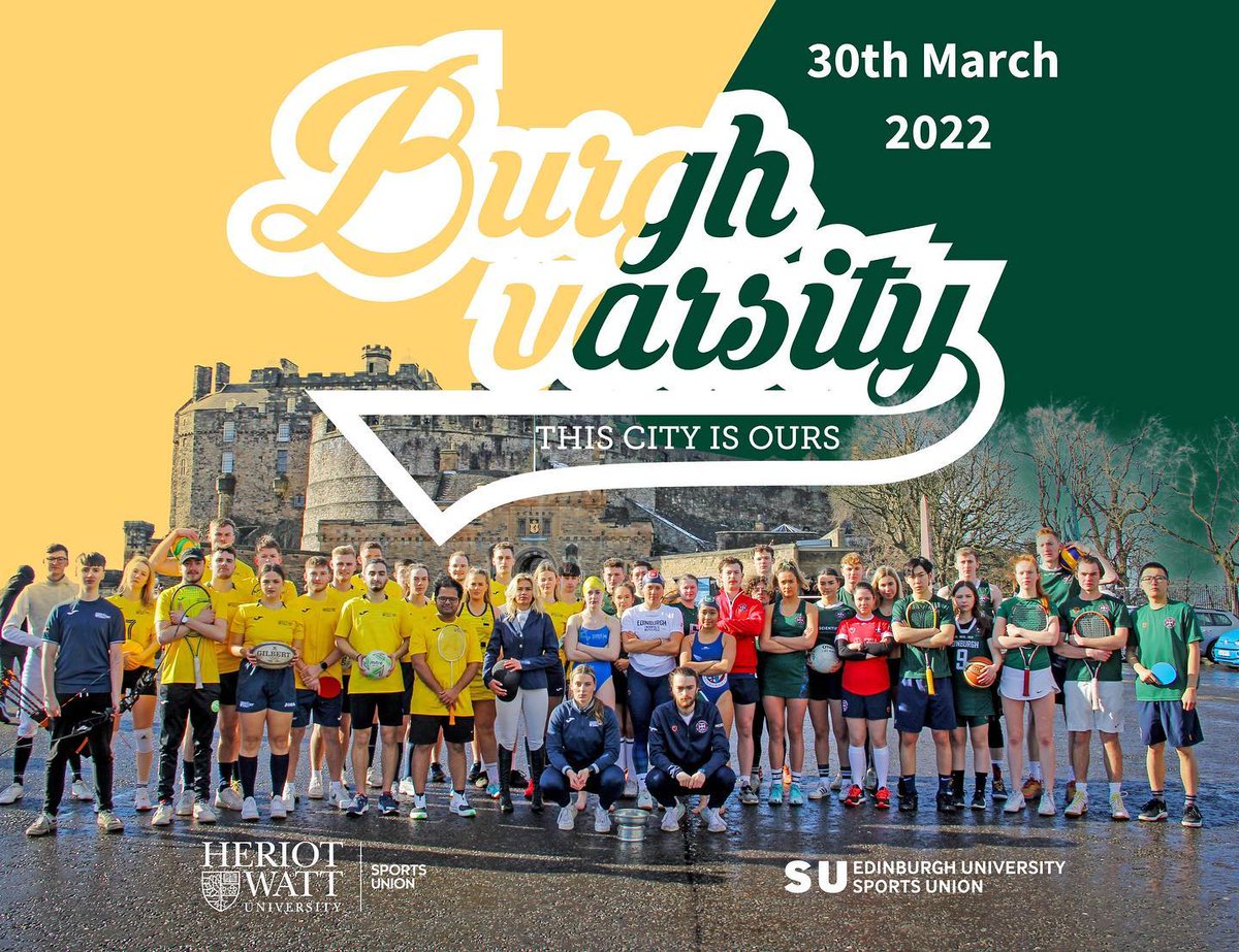 🙌| It's #burghvarsity day tomorrow. Good luck to all the <a href="/UoESportsunion/">Edinburgh University Sports Union</a> teams competing against their rivals from <a href="/HWUSportsUnion/">HWU Sports Union</a>

#WeAreEdinburgh // #ThisCityIsOurs