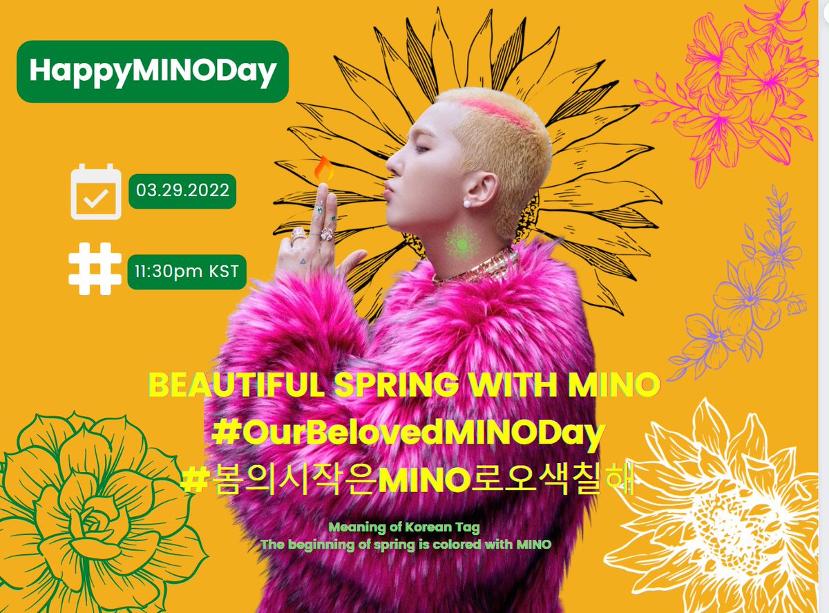 dcmino0330's tweet image. 📢🎂송민호 생일축하 해시태그 총공 (✔️오늘 밤 11시 30분부터)

🕦Start 3월 29일 (화) 23:30 (KST)

✔️BEAUTIFUL SPRING WITH MINO
#️⃣OurBelovedMINODay
#️⃣봄의시작은MINO로오색칠해

많은 참여와 축하 부탁드립니다😊💙

#MINO #송민호 #미노
#WINNER #위너