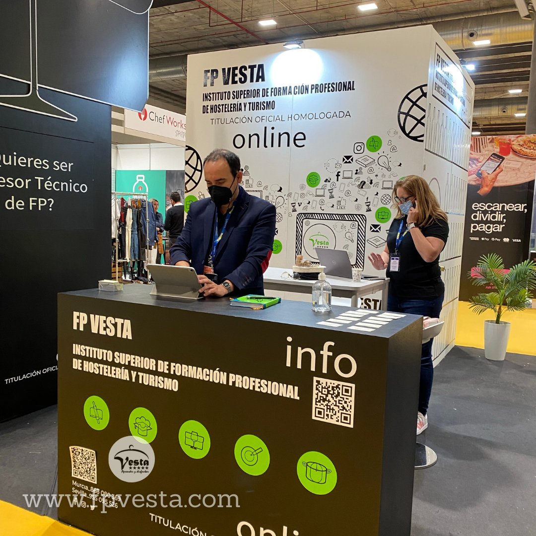 ISFPVesta's tweet photo. Visítanos en el stand de @ISFPVesta en @madridfusion e infórmate sobre nuestros #estudiosonline de #FP de Hostelería y Turismo https://t.co/hUQfLgsNMH