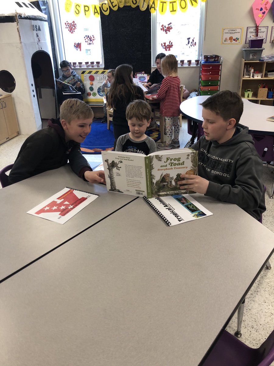 5th grade Lieble shares their original picture books with Preschool friends Mrs. Larson’s class. Then Preschool friends shared with us. What a wonderful time! <a href="/CCLSLeible/">Ms. Leible</a> <a href="/cclslarson/">Lisa Larson</a> <a href="/CCLSChargers/">CCLS - St. Louis</a>
