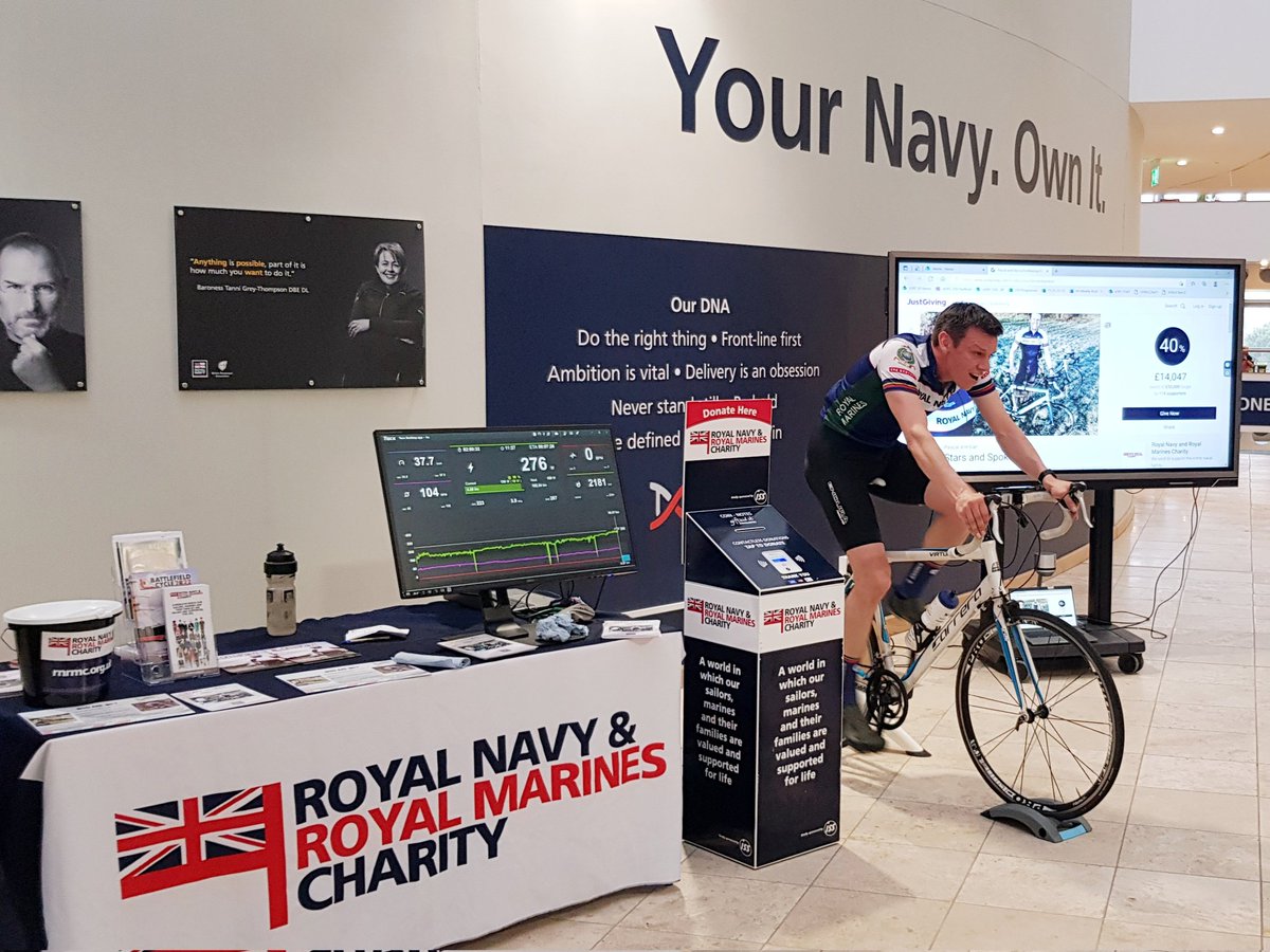 All done! 🙌 100Km ridden and £100s raised for @RNRMC 👍 Huge thanks to all at Navy Command HQ for the epic support, up to and including @MartinJConnell himself! Very humbling 🙏 @WO1IanWilson @WOCarlSteedman @WO1MickTurnbull @NAVYfit @navy_news @RestrapLTD @RoyalNavy @gremlint